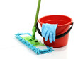 Mop, Plastic Bucket And Rubber...
