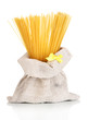 Pasta in bag isolated on white