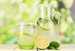 Citrus lemonade in pitcher and glass