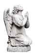 sculpture of praying angel, isolated