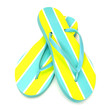 Summer flip-flops on a white background