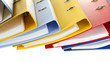 Bright office folders isolated on white