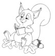 Vektor: Eichhörchen, Tier, Waldtier, Wildtier, lesen Eichhörchen, Tier, Waldtier, Wildtier, lesen