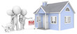 House for sale. The Dude with family looking at house for sale.