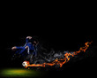 Football player with ball