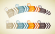 Four colored paper arrows with place for your own text.