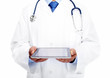 Foto: Doctor with tablet computer. Doctor with tablet computer.