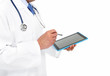 Foto: Doctor with tablet computer. Doctor with tablet computer.