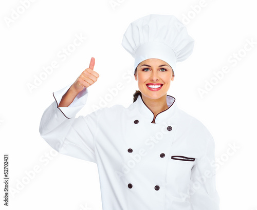 Photo: Chef woman. Chef woman.