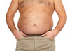 Fat man with a big belly.