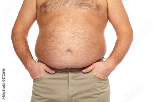 Photo: Fat man with a big belly. Fat man with a big belly.