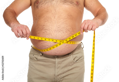 Photo: Fat man with a big belly. Fat man with a big belly.
