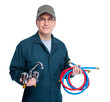 Plumber with faucet.
