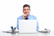 Businessman with laptop computer.