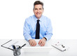 Businessman with laptop computer.