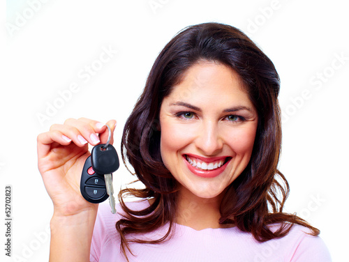 Photo: Woman with a car keys. Woman with a car keys.