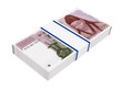 Korean won money on white. 3D photo rendering.