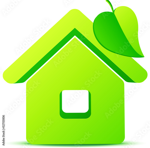 Vector: Green eco house 3d vector icon Green eco house 3d vector icon