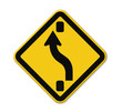 Traffic Sign Zigzag Isolate On...