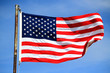 American Flag Against Blue Sky