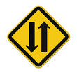 Two way traffic sign,  illustration