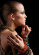 beautiful woman in bracelets