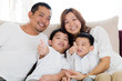 portrait of beautiful asian family