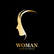 Golden Vector logo Profile of woman
