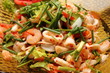 close up of Thai spicy seafood salad