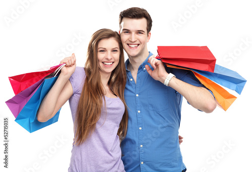 Photo: Couple with shopping bags Couple with shopping bags