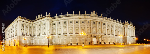 Photo: Night panorama of Royal Palace of Madrid Night panorama of Royal Palace of Madrid
