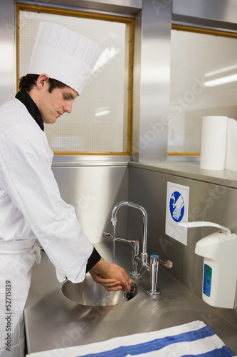 Photo: Chef washing his hands Chef washing his hands
