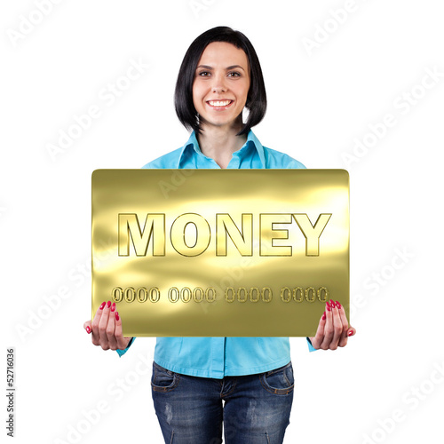 Photo: Girl with a card Girl with a card