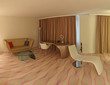 Loft mit Couch, Schreibtisch und Relaxsessel