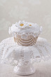 Cupcake with white flowers