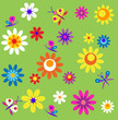 Vector: template with flowers and butterflies of spring time template with flowers and butterflies of spring time