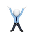 3d white people as service man
