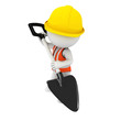 3d white people as road worker