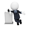 3d white people as business man