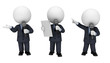 3d white people as business man