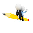 3d white people as business man