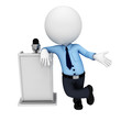 3d white people as service man