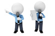 3d white people as service man