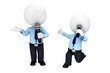 3d white people as service man