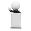 3d white people as business man