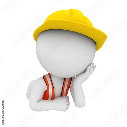 Illustration: 3d white people as road worker 3d white people as road worker