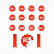 Set: red sales labels