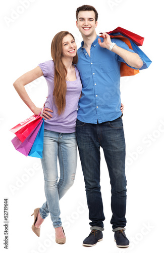 Photo: Couple with shopping bags Couple with shopping bags