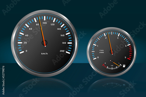 Vector: Auto Tachometer Armaturenbrett Geschwindigkeit Tankanzeige 1 Auto Tachometer Armaturenbrett Geschwindigkeit Tankanzeige 1
