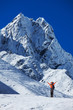 Hiking in Khumbu walley in Himalayas mountains